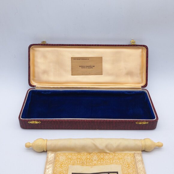 Memorial Scroll Mayor Of Calcutta Imperial Art College 1960s - Picture 3 of 11